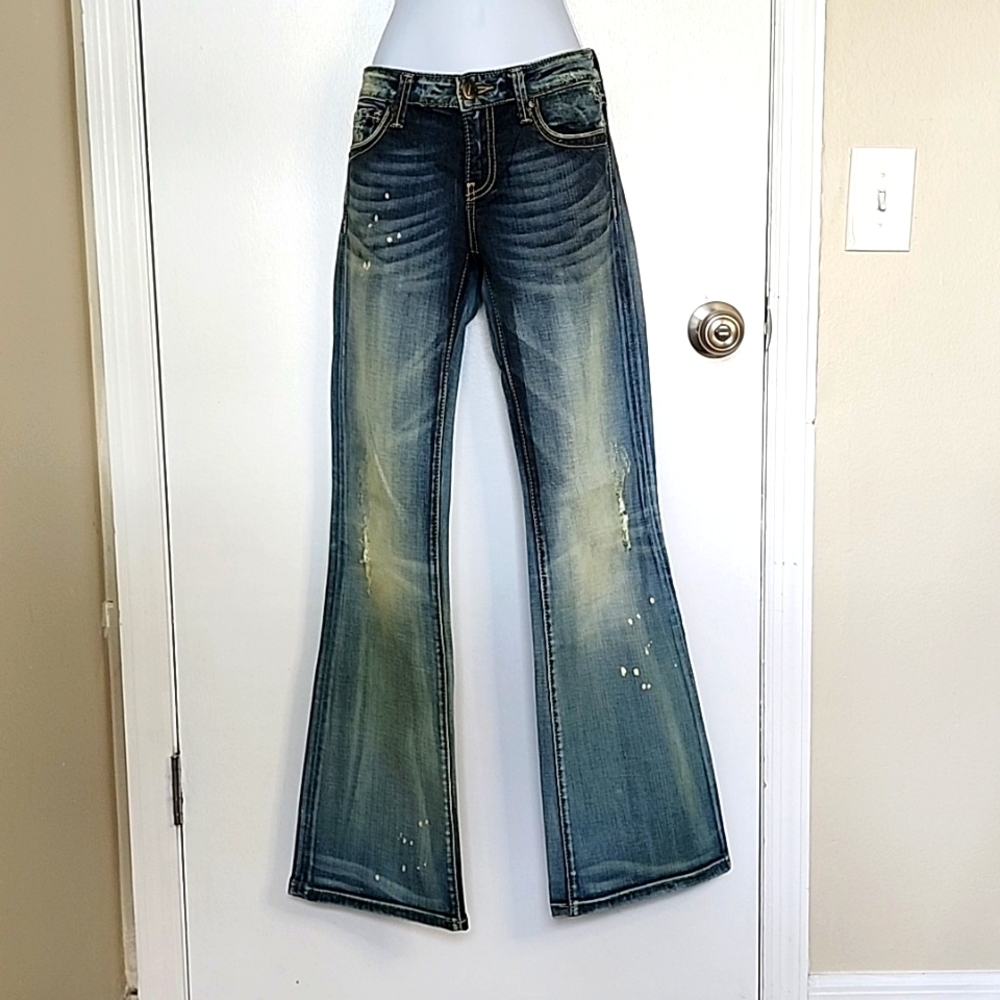 Y2K Vigoss Distressed Jeans, Light Blue, Size 3